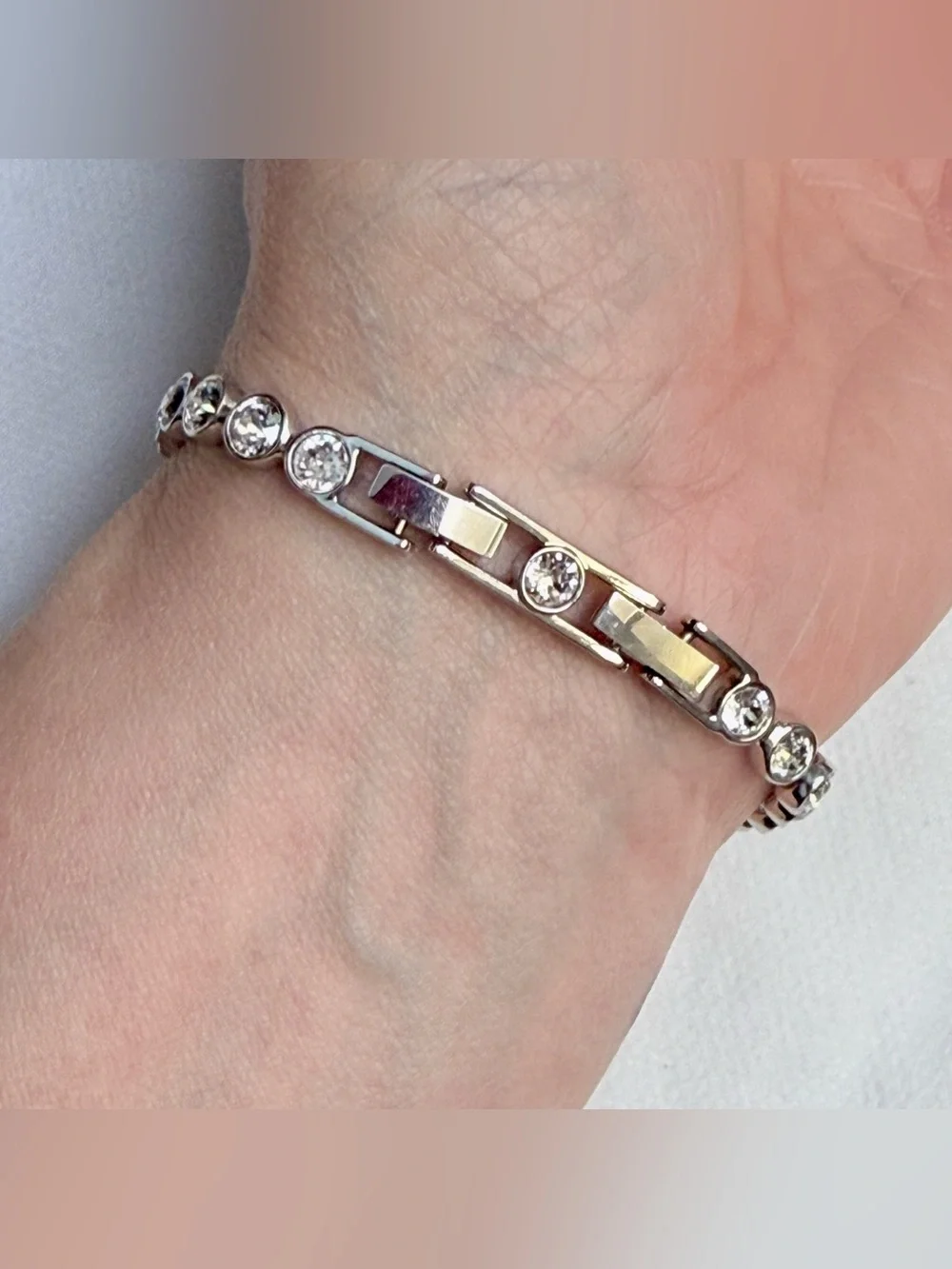 Swarovski Crystal Silver “Emily” Tennis Bracelet 6.75” + 1” Extender